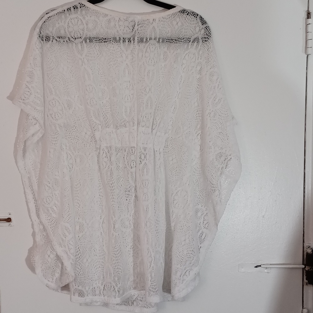 Jaclyn Smith White Lace Beach Cover-Up Size S - Picture 6 of 6